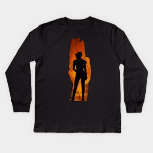 Girl on Fire Kids Long Sleeve T-Shirt